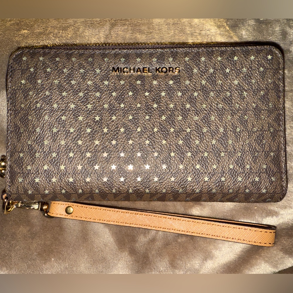 Michael Kors Brown Wristlet